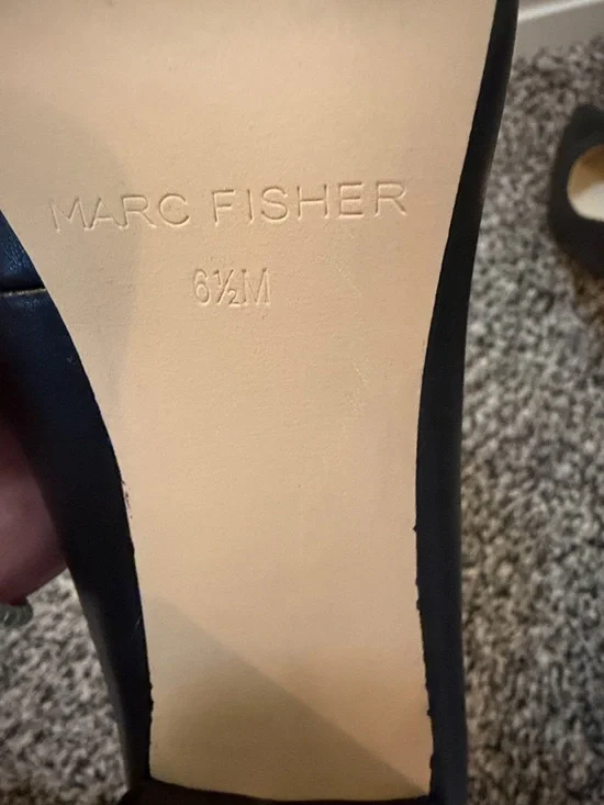 Marc Fisher Black Pointed-Toe Block Heel Pumps - Picture 3 of 4